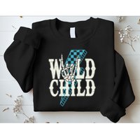 Wild Child Rock And Roll Lightning Bolt Sweatshirt