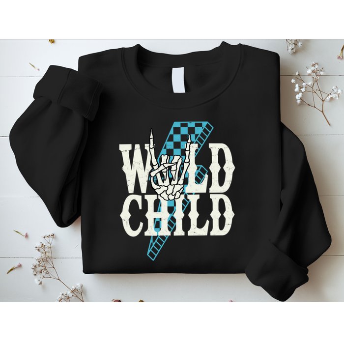 Wild Child Rock And Roll Lightning Bolt Sweatshirt