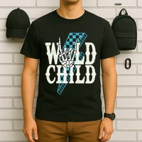 Wild Child Rock And Roll Lightning Bolt T-Shirt