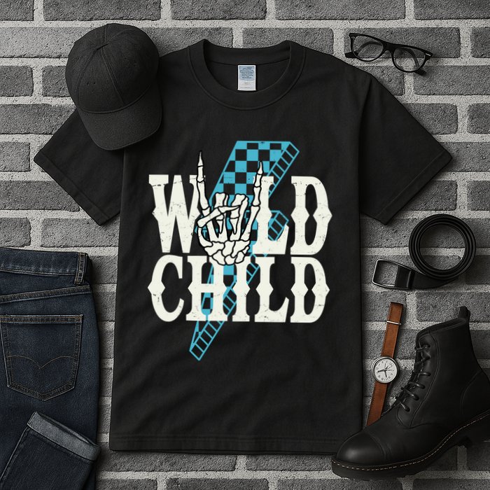 Wild Child Rock And Roll Lightning Bolt Tall T-Shirt