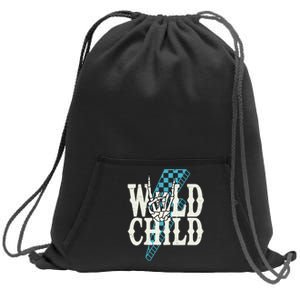 Wild Child Rock And Roll Lightning Bolt Sweatshirt Cinch Pack Bag