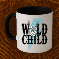 Wild Child Rock And Roll Lightning Bolt Mug