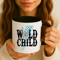 Wild Child Rock And Roll Lightning Bolt Mug