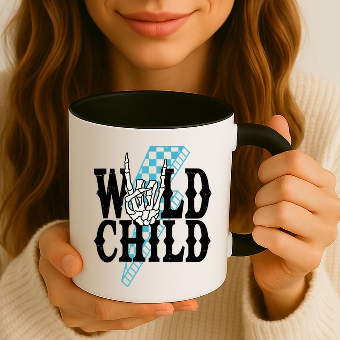 Wild Child Rock And Roll Lightning Bolt Mug