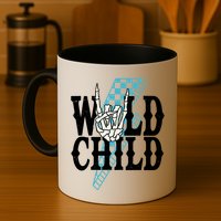 Wild Child Rock And Roll Lightning Bolt Mug