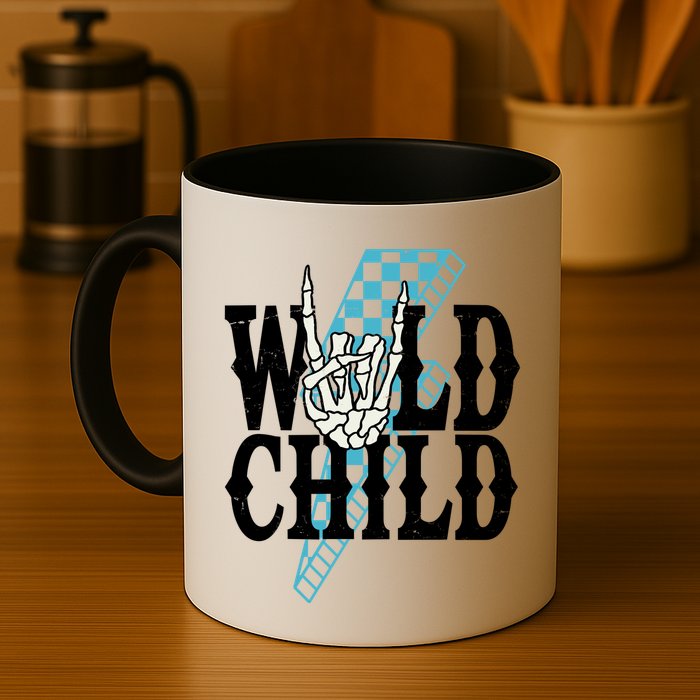 Wild Child Rock And Roll Lightning Bolt Mug