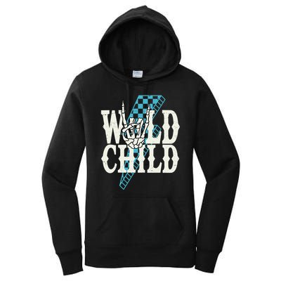 Wild Child Rock And Roll Lightning Bolt Women's Pullover Hoodie