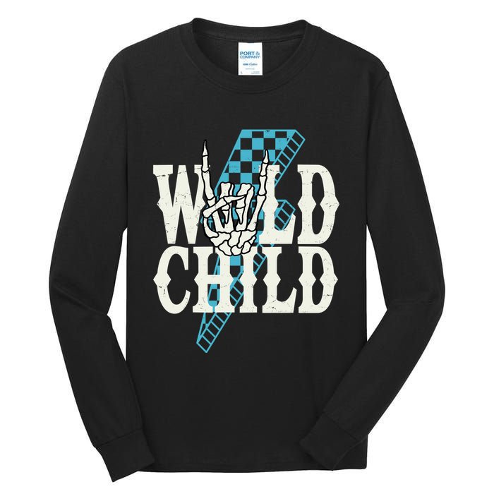 Wild Child Rock And Roll Lightning Bolt Tall Long Sleeve T-Shirt