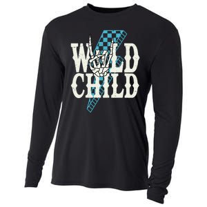 Wild Child Rock And Roll Lightning Bolt Cooling Performance Long Sleeve Crew