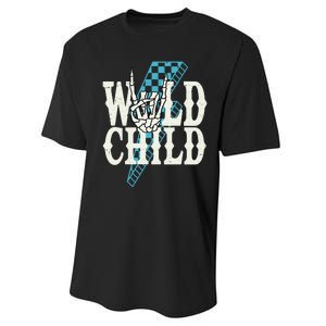 Wild Child Rock And Roll Lightning Bolt Performance Sprint T-Shirt