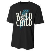 Wild Child Rock And Roll Lightning Bolt Performance Sprint T-Shirt