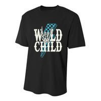 Wild Child Rock And Roll Lightning Bolt Youth Performance Sprint T-Shirt