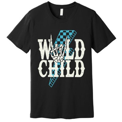 Wild Child Rock And Roll Lightning Bolt Premium T-Shirt