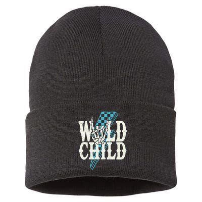 Wild Child Rock And Roll Lightning Bolt Sustainable Knit Beanie