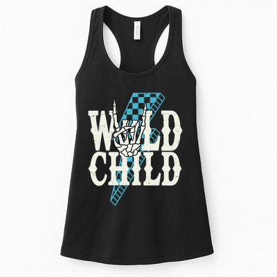 Wild Child Rock And Roll Lightning Bolt Womens Tank Top