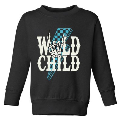 Wild Child Rock And Roll Lightning Bolt Toddler Sweatshirt