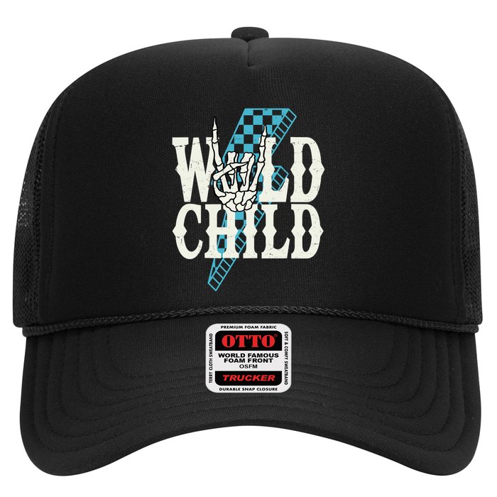 Wild Child Rock And Roll Lightning Bolt Trucker Hat