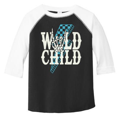 Wild Child Rock And Roll Lightning Bolt Toddler Fine Jersey T-Shirt