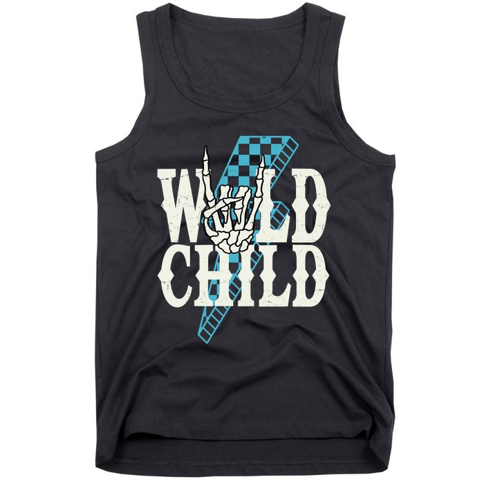 Wild Child Rock And Roll Lightning Bolt Tank Top