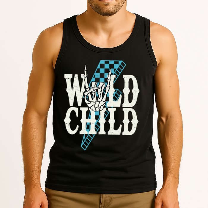 Wild Child Rock And Roll Lightning Bolt Tank Top