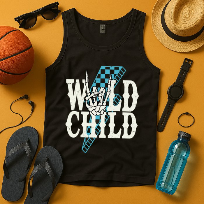 Wild Child Rock And Roll Lightning Bolt Tank Top