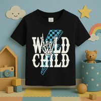Wild Child Rock And Roll Lightning Bolt Toddler T-Shirt