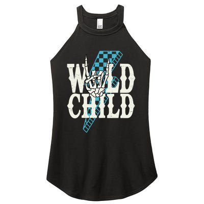 Wild Child Rock And Roll Lightning Bolt Women's Perfect Tri Rocker Tank
