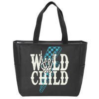 Wild Child Rock And Roll Lightning Bolt Zip Tote Bag