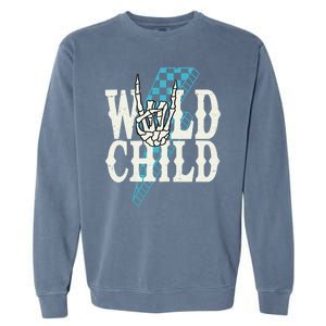 Wild Child Rock And Roll Lightning Bolt Garment-Dyed Sweatshirt