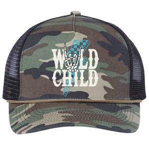 Wild Child Rock And Roll Lightning Bolt Retro Rope Trucker Hat Cap