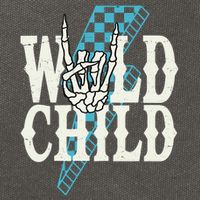 Wild Child Rock And Roll Lightning Bolt Cotton Canvas Backpack