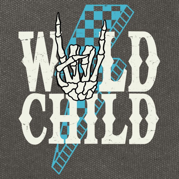Wild Child Rock And Roll Lightning Bolt Cotton Canvas Backpack
