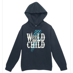 Wild Child Rock And Roll Lightning Bolt Urban Pullover Hoodie