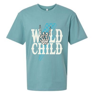 Wild Child Rock And Roll Lightning Bolt Sueded Cloud Jersey T-Shirt