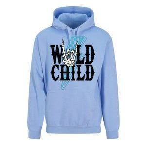 Wild Child Rock And Roll Lightning Bolt Unisex Surf Hoodie