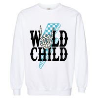 Wild Child Rock And Roll Lightning Bolt Garment-Dyed Sweatshirt