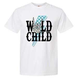 Wild Child Rock And Roll Lightning Bolt Garment-Dyed Heavyweight T-Shirt