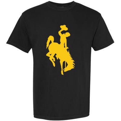 Wyoming Cowboy Riding A Bucking Horse Garment-Dyed Heavyweight T-Shirt