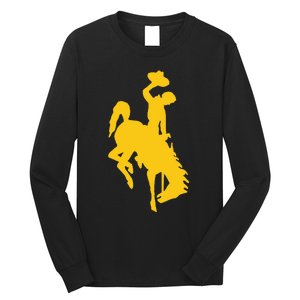 Wyoming Cowboy Riding A Bucking Horse Long Sleeve Shirt