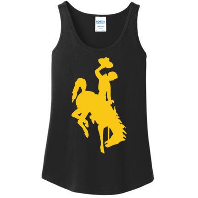 Wyoming Cowboy Riding A Bucking Horse Ladies Essential Tank