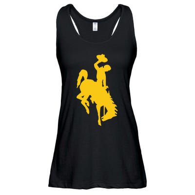 Wyoming Cowboy Riding A Bucking Horse Ladies Essential Flowy Tank