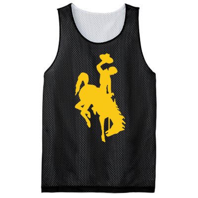 Wyoming Cowboy Riding A Bucking Horse Mesh Reversible Basketball Jersey Tank