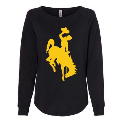 Wyoming Cowboy Riding A Bucking Horse Womens California Wash Sweatshirt