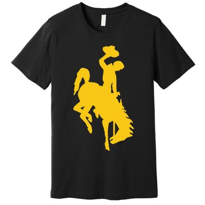 Wyoming Cowboy Riding A Bucking Horse Premium T-Shirt