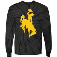 Wyoming Cowboy Riding A Bucking Horse Tie-Dye Long Sleeve Shirt