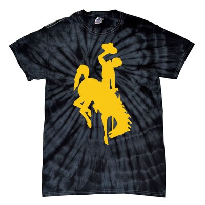 Wyoming Cowboy Riding A Bucking Horse Tie-Dye T-Shirt