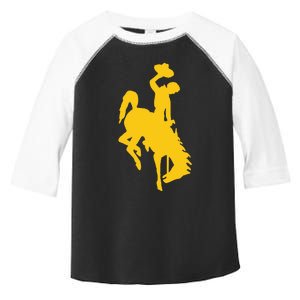 Wyoming Cowboy Riding A Bucking Horse Toddler Fine Jersey T-Shirt