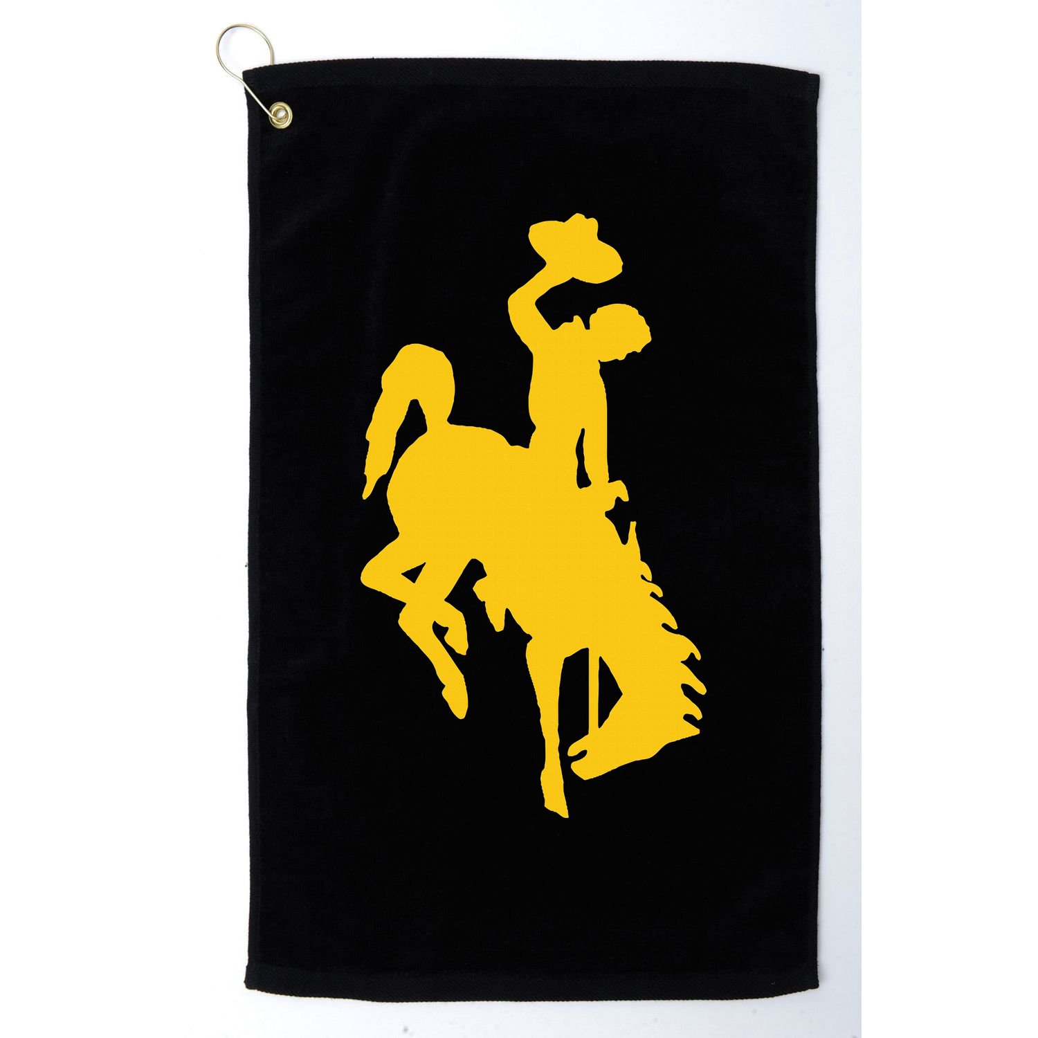 Wyoming Cowboy Riding A Bucking Horse Golf Towel