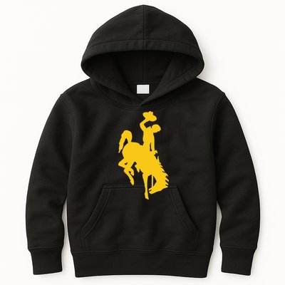 Wyoming Cowboy Riding A Bucking Horse Kids Hoodie