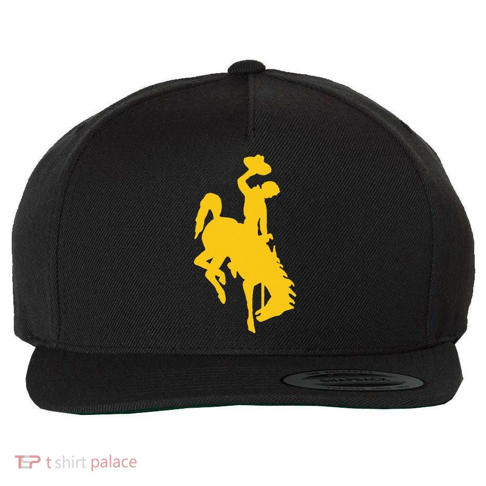 Wyoming Cowboy Riding A Bucking Horse Wool Snapback Cap
